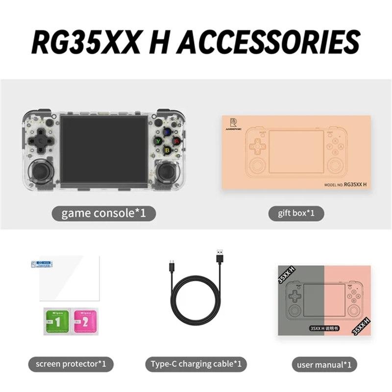 RG35XX H Handheld Game Console 3.5''IPS Screen HDMI Output Linux System RG35XXH Retro Video Simulator Console Kids Gift