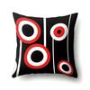 Polyester Pillow Case Car Black and Red Geometric Circle Lines Decorative Home Print Pillow Bedside Cushion Cover