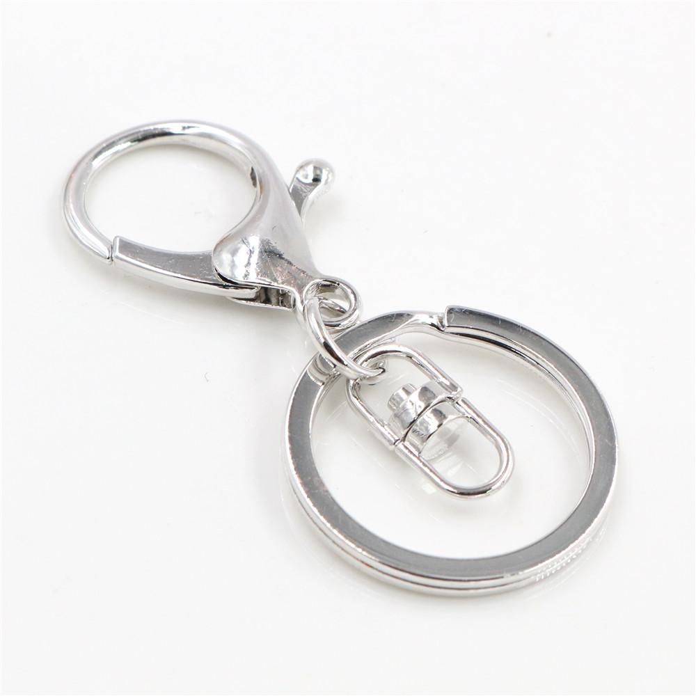 5pcs/lot 30mm Key Ring Long 70mm Popular Classic 11 Colors Plated Lobster Clasp Key Hook Chain Jewelry Making for Keychain