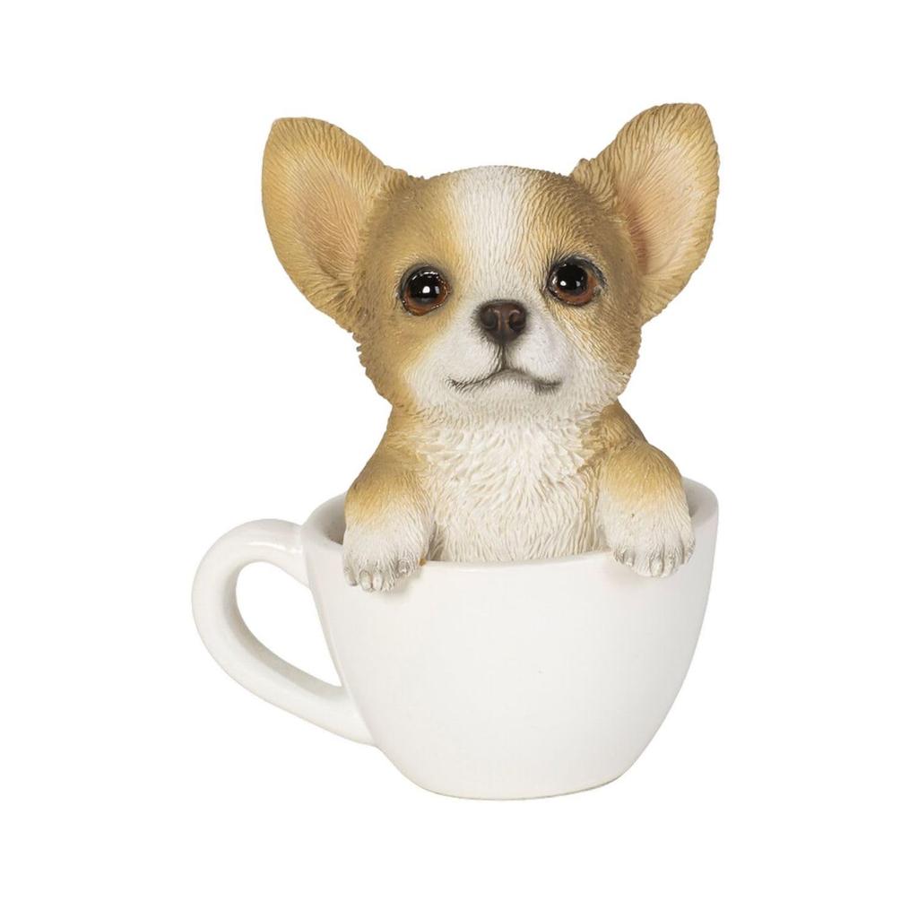Ubia Chihuahua Teacup X X Cm Doll Figurine Ornament Animal Garden Decoration Dog H16448 (Small) 7.3 6.5 8.5