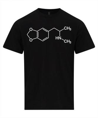 MDMA Molecular Tshirt MDIoxymethamphetamine E Bone Formula Shirt Personality Deconstructed Casual Street Short Sleeve Tops