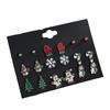 Pair/set of hot-selling Christmas cartoons, cute personalized Christmas tree, snowman alloy material stud earrings set