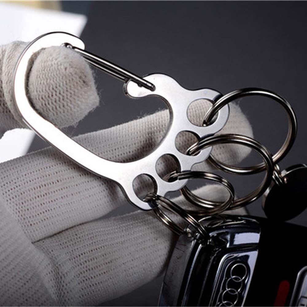 Buckle With 4 Keyrings Silver Color Key Ring Holder Car Key Clip Car Keyring Big Feet Key Chain