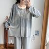 Maternity & Nursing Pajamas Set with Breast Pads for Spring & Autumn – Plus Size