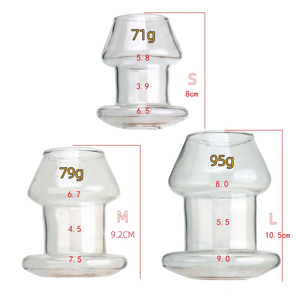 VaHppy Skleněná trubice pro nahlédnutí do vagíny duté sklenice na víno Průhledné Dva konce vedou k S/M/L SM BDSM Sexuální hračky Produkty pro dospělé