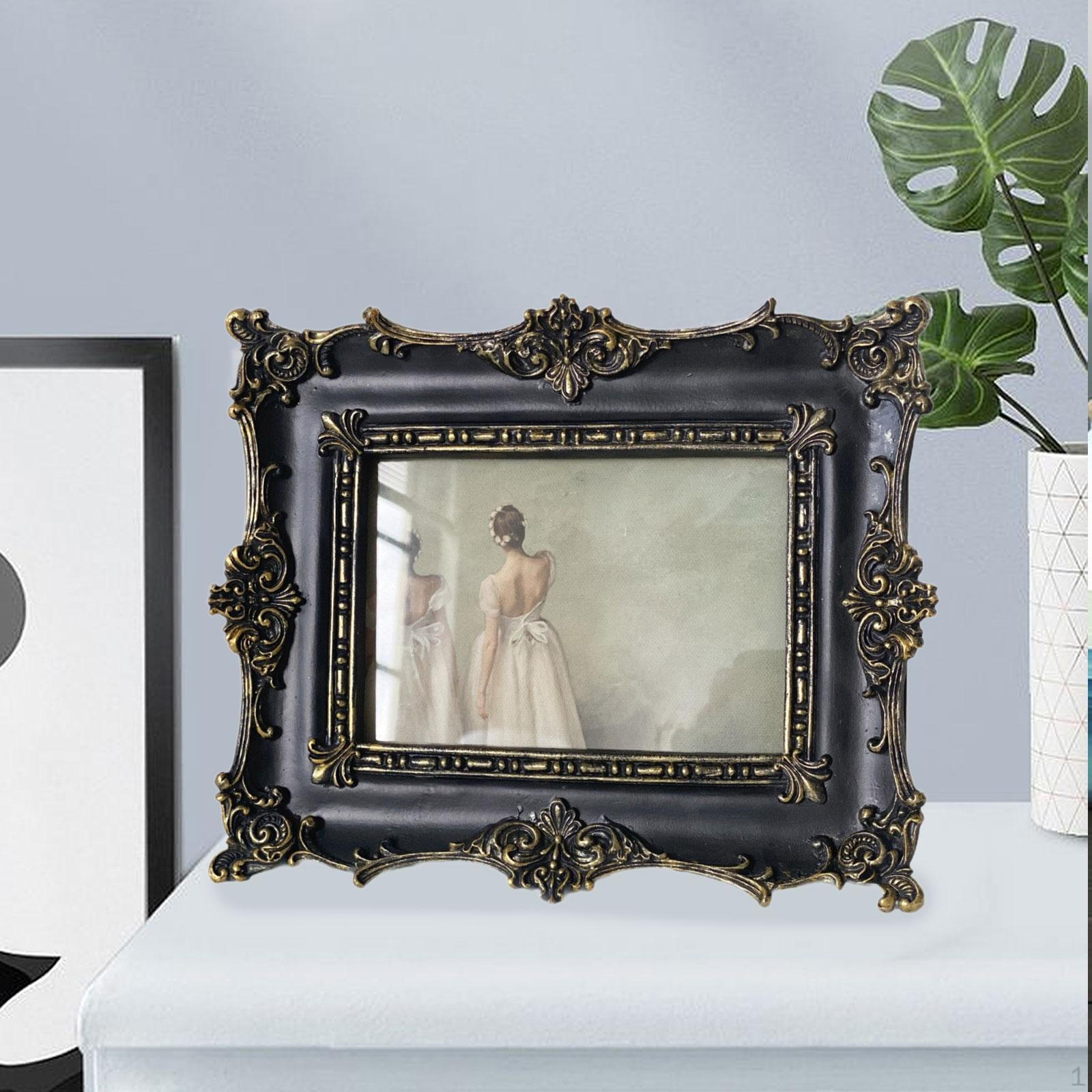 

Рамка в стиле барокко для фотогалереи, держатель для дисплея, прямоугольный дизайн, европейский чёрный