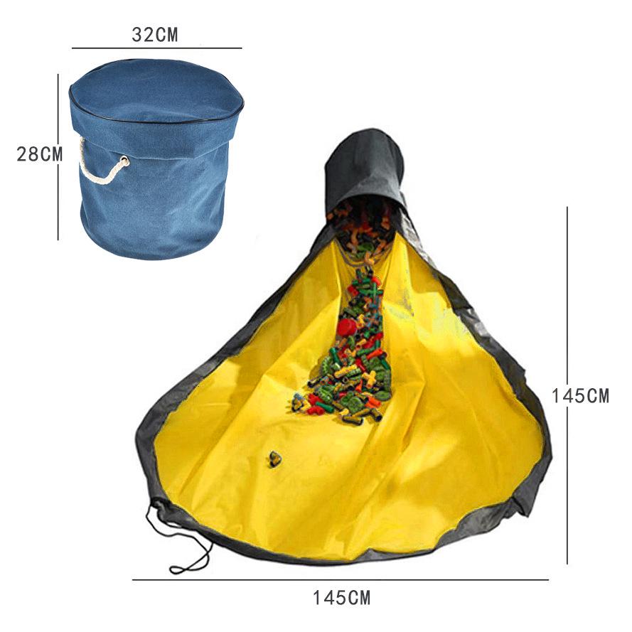 Slide Away Toy Clean-up Storage Bag Play Mat Foldable Storage Containers Portable Storage Baskets