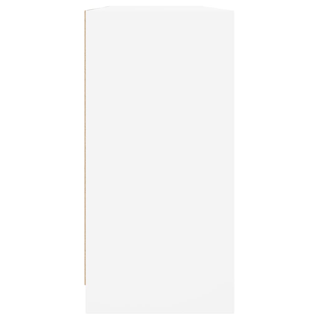 Book Cabinet with Doors White 204x37x75 Cm Engineered Wood