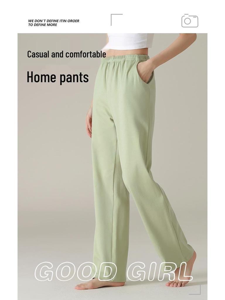 Women's Pure Cotton Loose Sleep Pants - Lightweight for Spring, Summer, and Autumn with Plus Sizes, Suitable for Casual Home or Outdoor Wear.