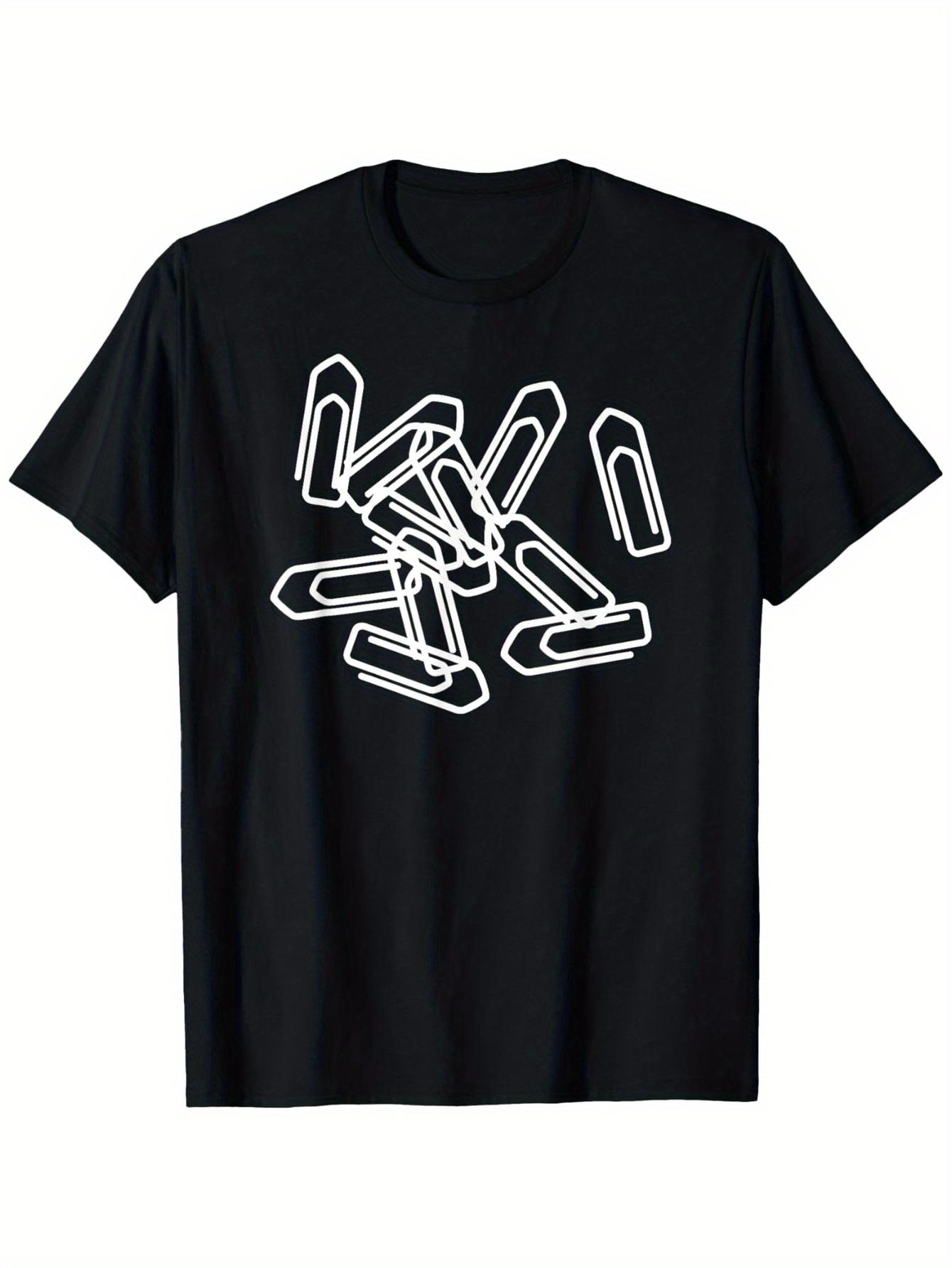 2026 Spring Summer Paperclip Graphic TShirt Print Casual Crew Neck TShirt Street Fashion Simple Graphic S