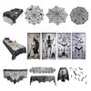 30 Inch Lace Spider Web Cobweb Halloweens Tablecloth Round Table Cover Topper for Halloweens Table Decoration Party Holiday Indoor Decor Halloweens P