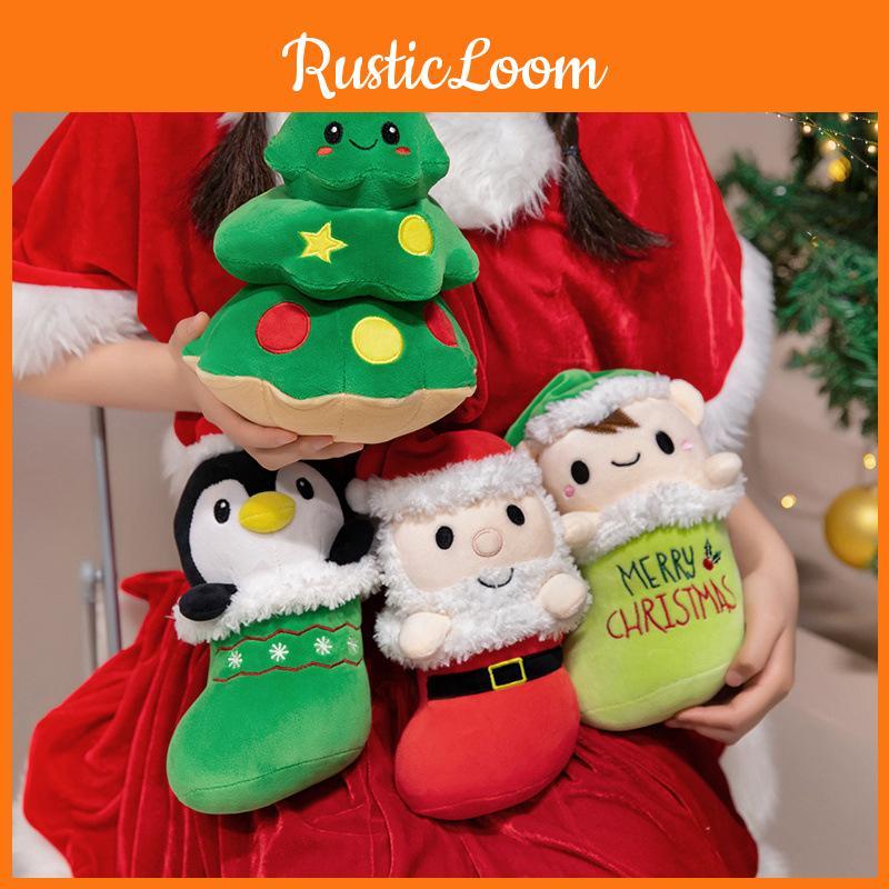 Christmas Claus Santa Penguin Elf Tree Plush Toy Cartoon Stuffed 25cm Dolls