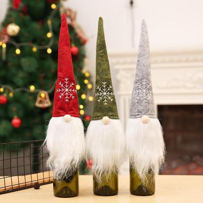 Kreative Nikolaus-Weinflaschen-Plüschhülle - Weihnachtsdekoration, Rotwein- & Champagnerhülle.