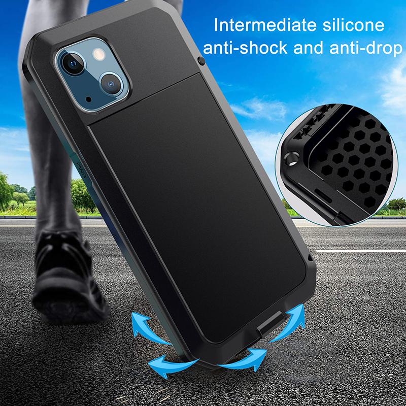 IP4 Waterproof Heavy Duty Metal Case For For Iphone 17 Air 16 1 Pro Max 14 Plus 13 12 Mini 11 With Gorilla Glass Cover Fundas