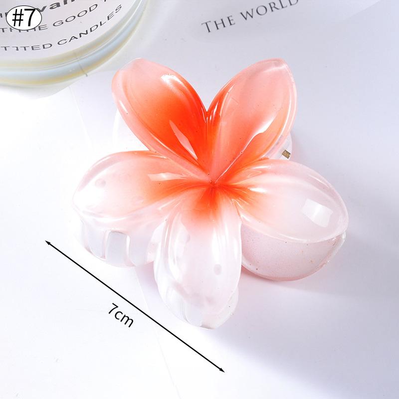 Gradient Transparent Large Flower Hair Clip Sweet Hair Claws for Women Resin Crab Clamp Barrettes Headwear Accessories