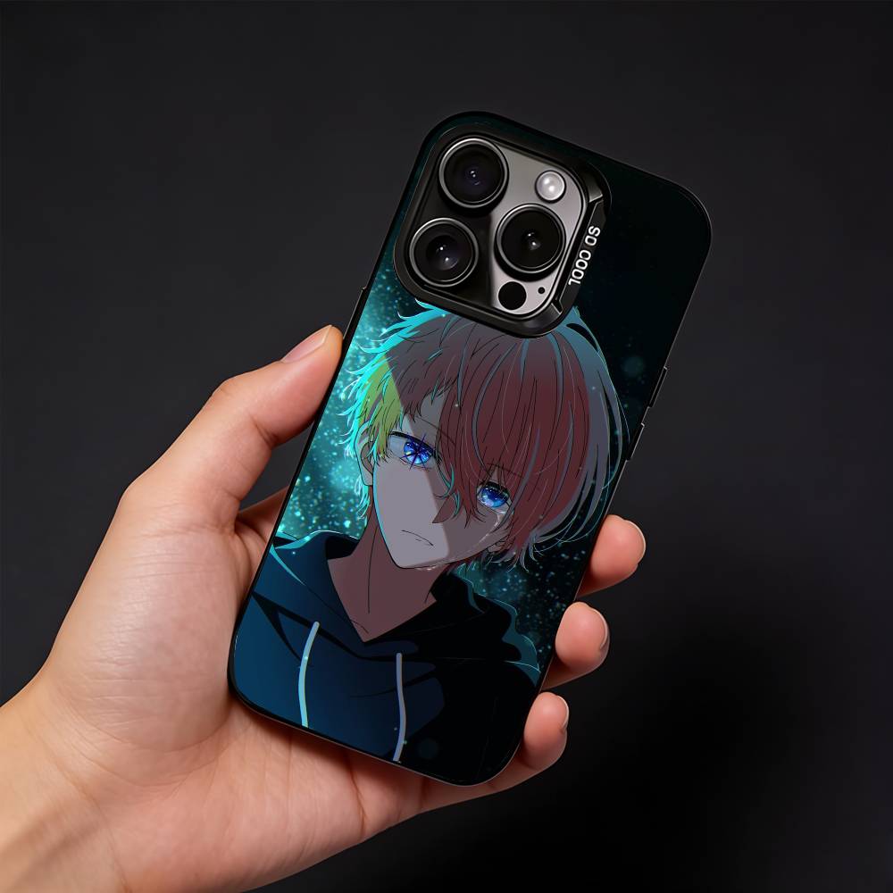 Anime O-Oshi No Ko Phone Case For iPhone17, 16,15,14,13,12 Pro Max Black Candy Matte Shockproof Cover