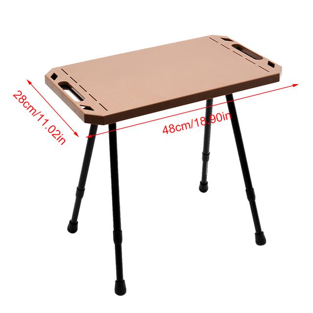 

Складной походный стол Портативный складной стол с регулируемой высотой Открытый боковой стол из алюминиевого сплава для пешего туризма и пикника коричневый