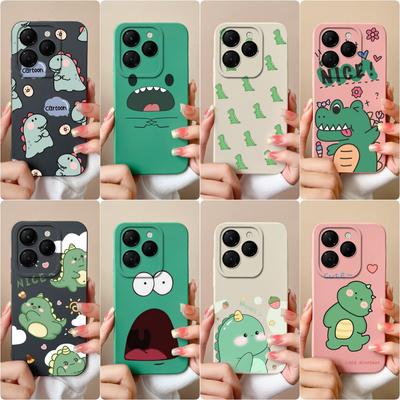 Handyhülle für Itel RS4 Infinix GT 20 Pro Hot 40 Zero 30 Note 40 Pro+ 5G Rückseite Schöne Dinosaurier-Displayschutzfolie Matte flüssige weiche Silikon-Stoßstange