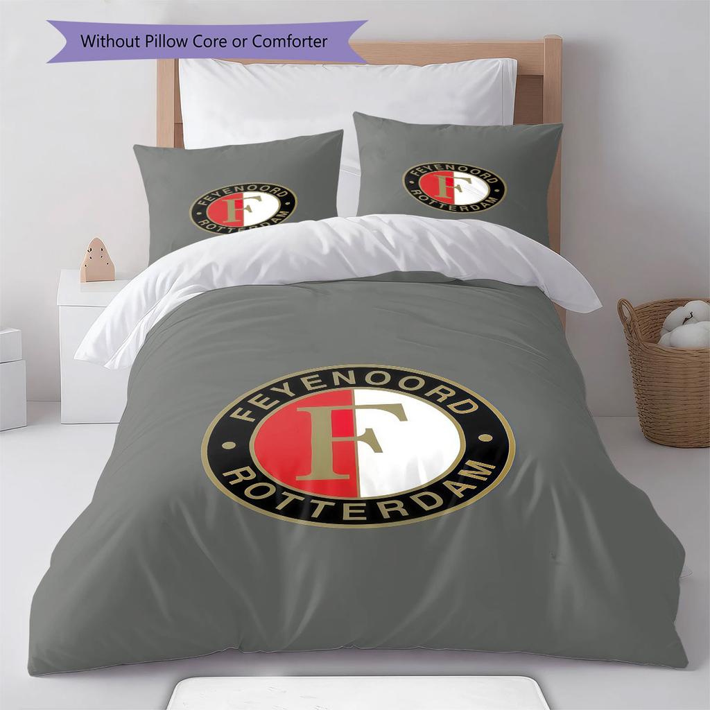 Biancheria da letto con motivo Feyenoord, Set piumone Copripiumone Federa Regalo di Compleanno per la Casa(1 * copripiumino + 2 * federa, senza nucleo)