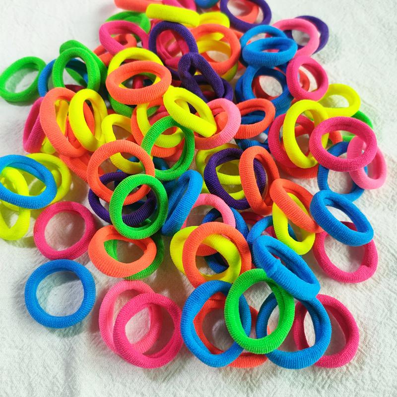 50/100pcs/Set Kids Colorful Nylon Elastic Hair Bands Ponytail Holder Hair Ties Gum Rubber Band Headband Girls Hair Accessories