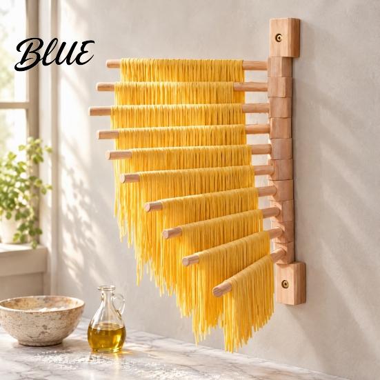 Rotating Trouser Organizer Wall Mounted Pasta Drying Rack 10 Hanging Rods Solid Wood Foldable Rod Space Saving 180 Degree Rotation Spaghetti