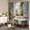 Farmhouse Style Bathroom Charm Shower Curtain Bathroom Decoration Including 12 Hooks, 180X 180Cm Shower Curtain