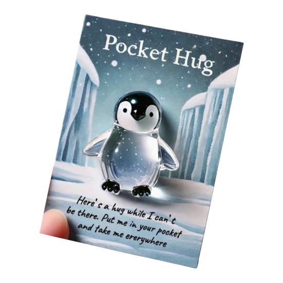 Pocket Hug Animal Resin Mini Animal Pocket Hug Token with Card Emotional Support Turtle Miniature Encouragement Gift for Christmas Birthday