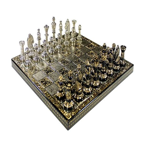 Brass Chess Game Board Set With Brass Chess Pieces Chessman Coins Pawns, for adult Christmas Fathers Mothers Gift for Him Her Birthday Gift