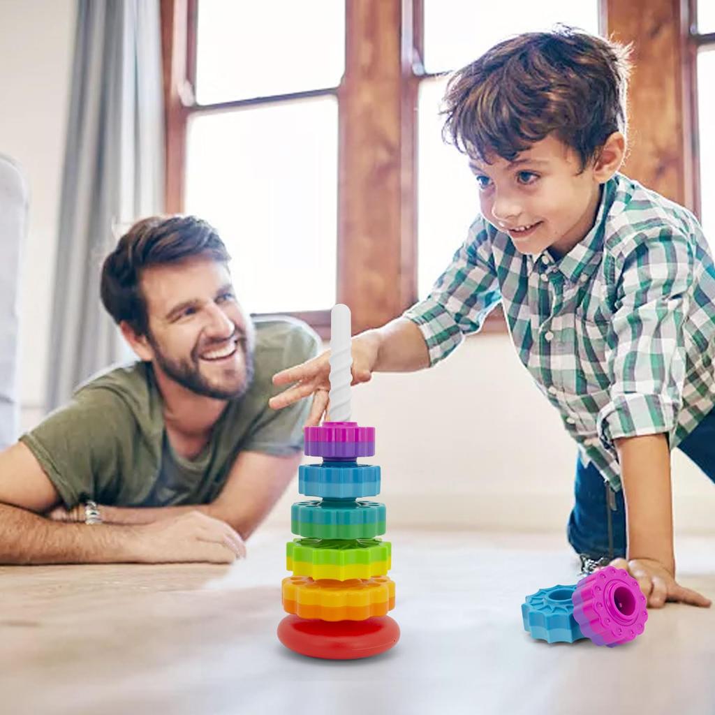 Baby Spin Stack Toy, Premium Stacking Toys for Kids, Spinning Stacking Toy for Babies and Toddlers, Educational Toddler Learning Toy