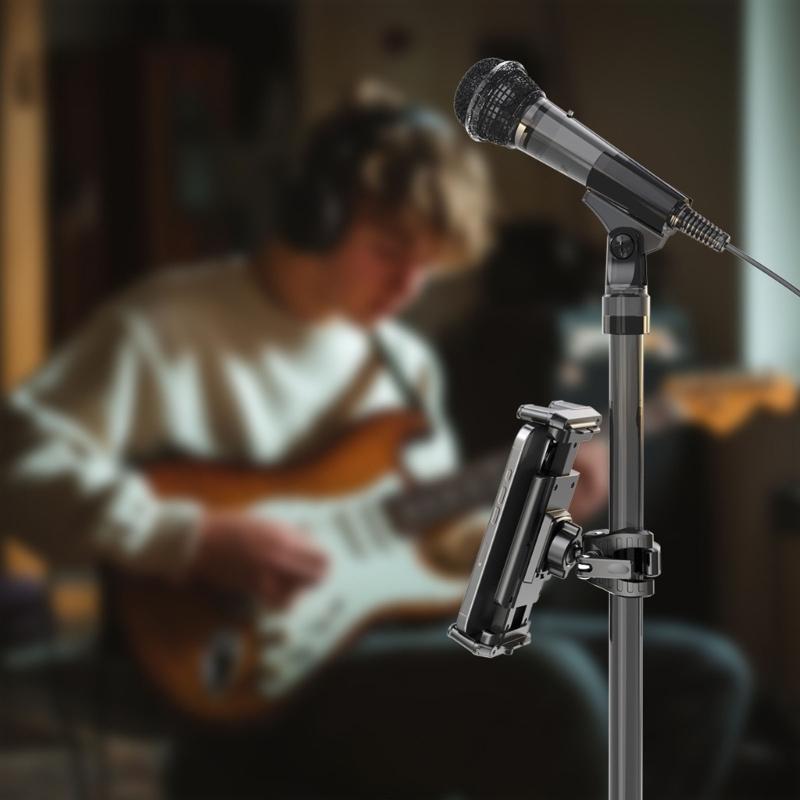 Universeller Fahrrad-Tablet-Handyhalter mit voller Rotationsmöglichkeit für 4,7-9,6 Zoll Bildschirme, verstellbarer Winkel