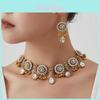 Ethnic Style Necklace Set With Water Crystal Pendant For Women
