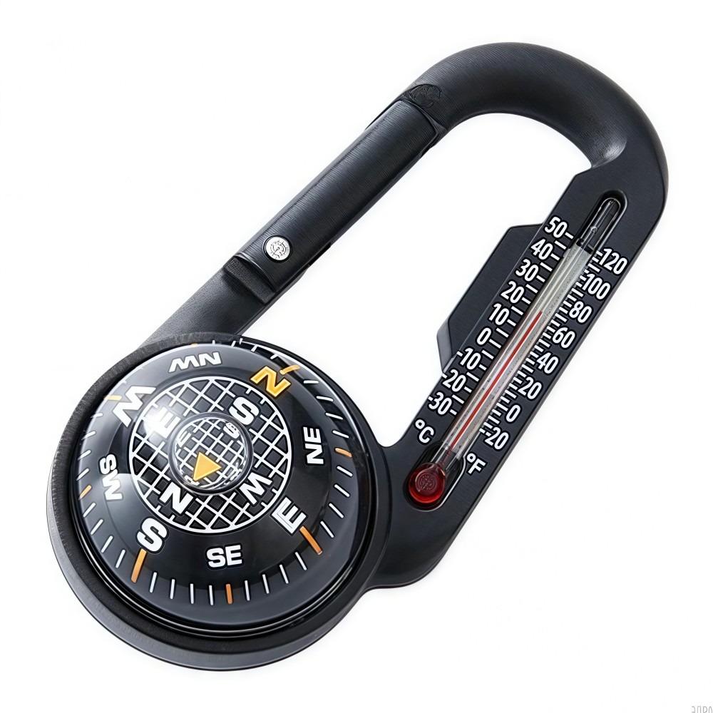 3-in1 Compass Thermometer Carabiner Multifunctional Portable Keychain Compass Sturdy Durable Mountaineering Buckle Keys Hook