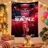 Polyester Wall Tapestry with Carlos Sainz Design, Decorative Hanging for Bedroom Living Room Dorm