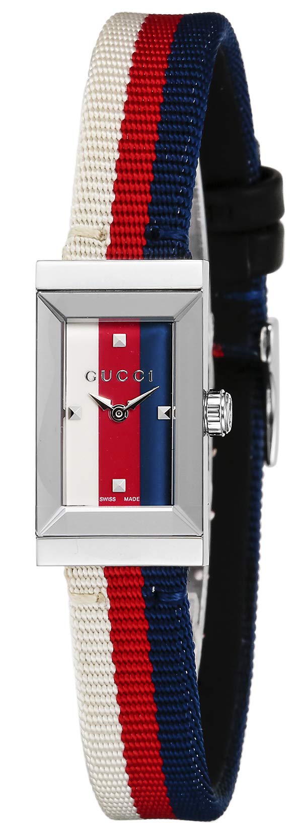 

Watch G Frame Dial Stainless Steel Sapphire Glass Quartz Swiss Watch YA147508 Multicolor [Gucci] G-Frame White/Red/Navy 25.5MM Women s [Item] чорний