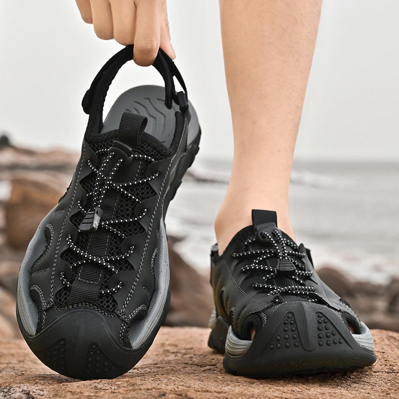 Fashion Breathable summer men's sandals Leisure trend and comfortable soft bottom style Outdoor leisure beach walking shoes 38-46