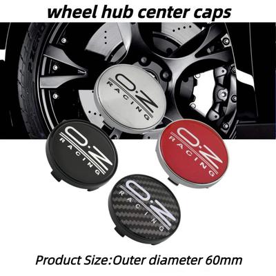 4pcs 60MM Car Wheel Center Caps With OZ O.Z Racing Logo Emblem Wheel Hubcaps Auto Rim Hub Cover Car Accessories Black/Silver