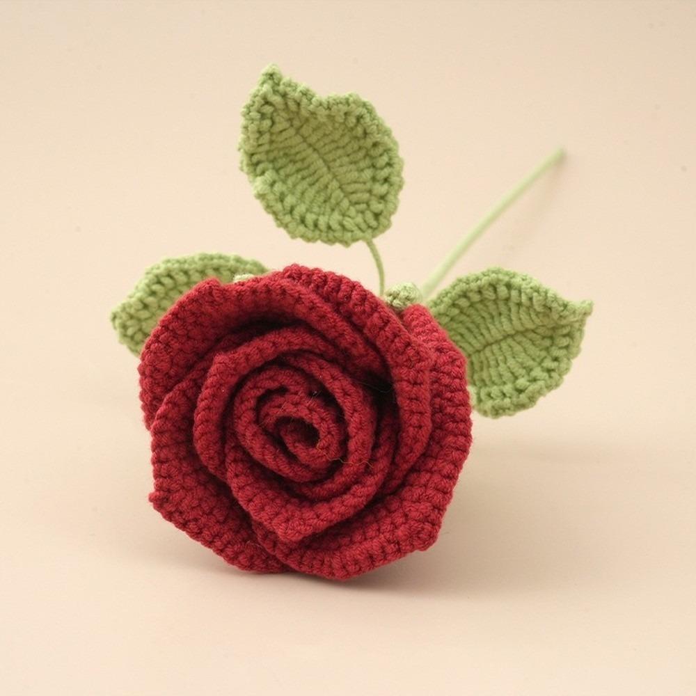 Handmade Crochet Bouquet 45cm Length Knitting Flowers Creative Crochet Flowers Wedding Gift