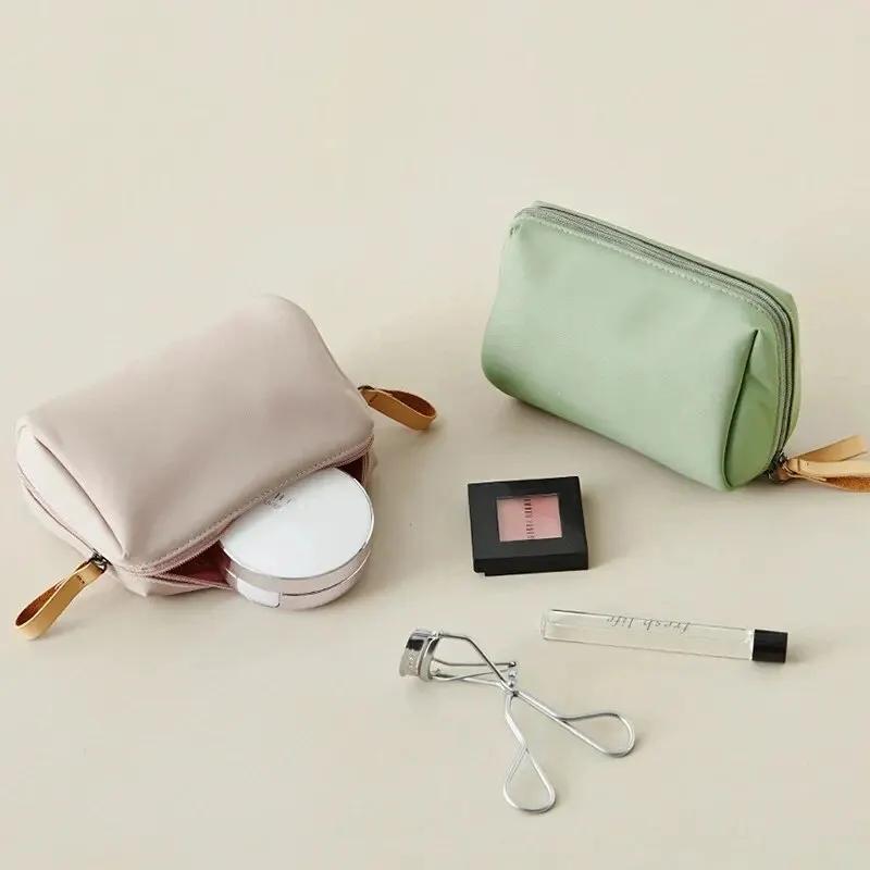 Women's Small Bag Toiletry Bag Portable Mini Solid Color Korean Makeup Bag Large Capacity Waterproof Storage Clutch Bag