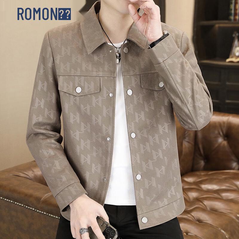 ROMON Men s Casual Lapel Jacket 4XL