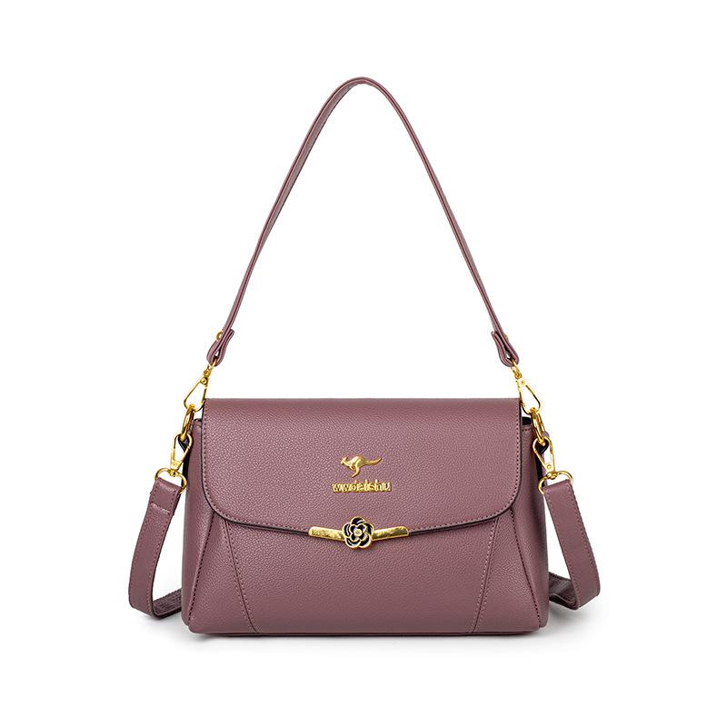 

Bag women s new shoulder bag soft leather women s bag women s versatile messenger bag high sense розовый
