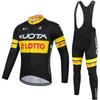 Mens Cycling Jersey Bib Shorts Set Breathable UV Protection Long Sleeve Riding Outfit