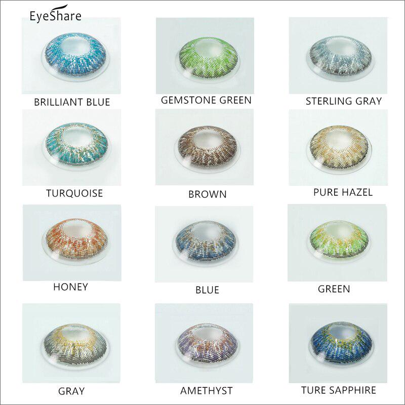1 Pair 3 Tones Color Lens Contact Lenses Cosmetic Eye Contacts Eyes Yearly Use