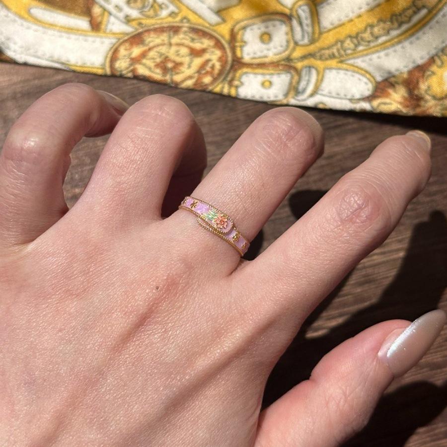 Purple Enamel Butterfly Ring - Luxurious and Vibrant, Versatile, Non-Fading Design for Women