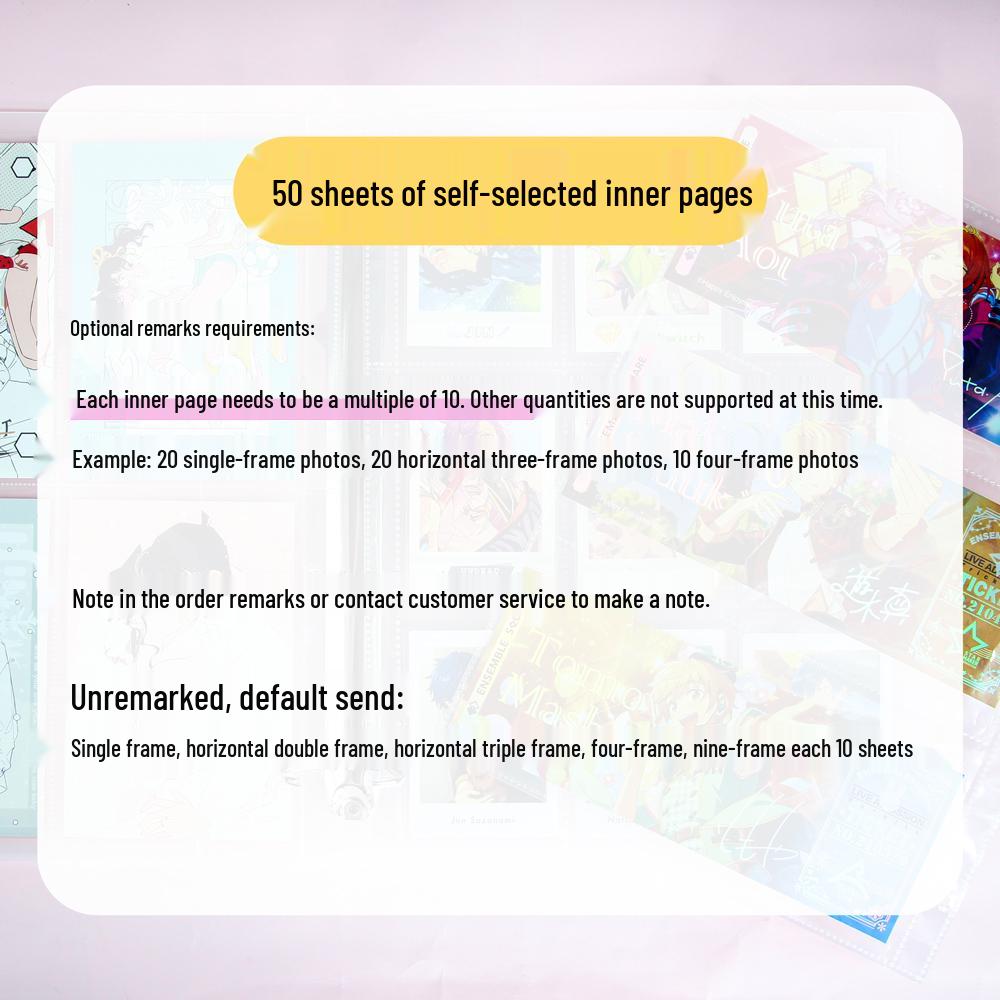 A4 Postcard and Polaroid Album with Four- and Nine-Pocket Pages