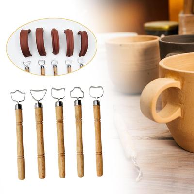 5Pcs Pottery Handle Making Tool Ceramic Tools Stable DIY Wood Clay Sculpture Scraping