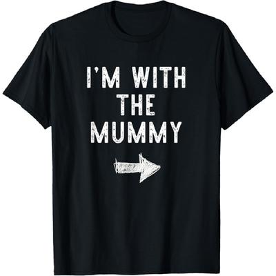 I'm With The Mummy Costume Halloween Matching Couple T-Shirt