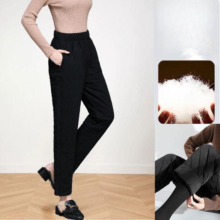 Warm Cotton Pants Female Winter Outer Wear Harun High-waisted Padded Large Yards Thickened Elastic Thin Windproof Can Be Worn Outside