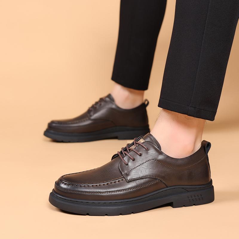 Business break men's shoes platform sewing line retro dress business men's leather shoes men's casual shoes