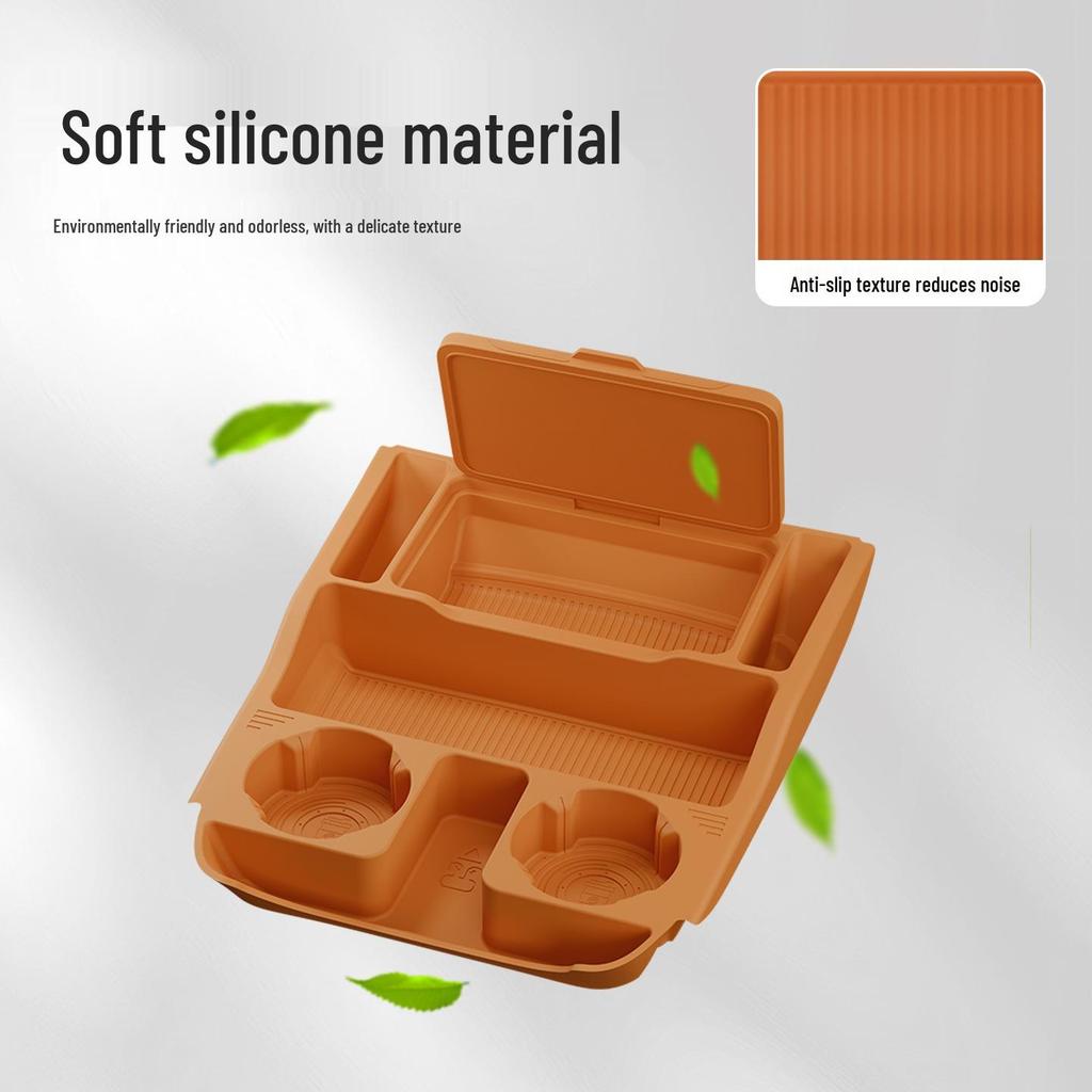 Silicone Double-Layer Storage Box for Xiaomi YU7 Console Compartment Trim