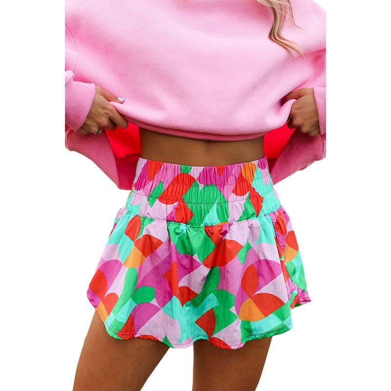 

Fashion Print Summer Silm Wide Waist Head Casual Shorts Green Print P922 Size XL fit (70.00 kg-75.00 kg